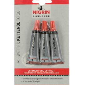 NIGRIN Bike-Care dviračio grandinės alyva bet kokiam orui "TO GO", 3 x 3 ml