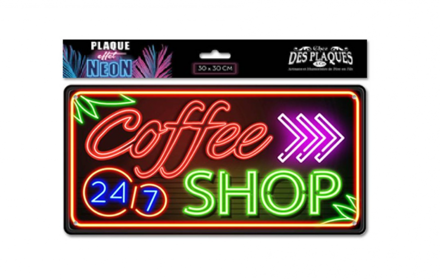 Neoninio efekto dekoratyvinė lentelė 30x15 cm – Coffee Shop