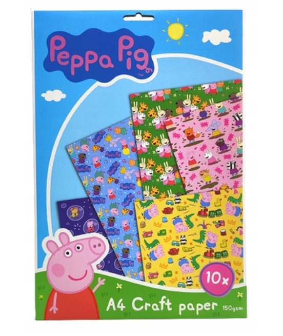 Peppa Pig lakštų rinkinys kūrybiniam darbui - 10 lapų