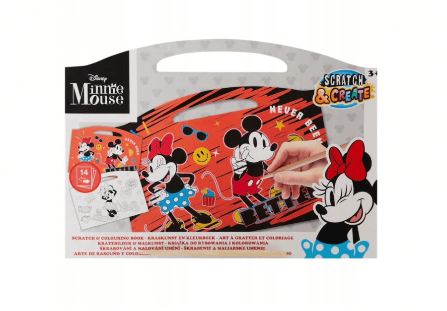 Minnie Mouse spalvinimo nutrynimo knygelė, 14 dvipusių lapų