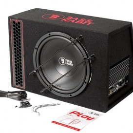 Bass Habit Play 112A žemų dažnių garso kolonėlė automobiliui galia: 300 W ( Su integruotu stiprintuvu )