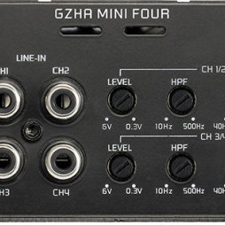 GZHA MINI FOUR automobilinis stiprintuvas 4 kanalų AB klasės stiprintuvas 4 x 80WRMS 4 omai 4 x 130WRMS 2 omai