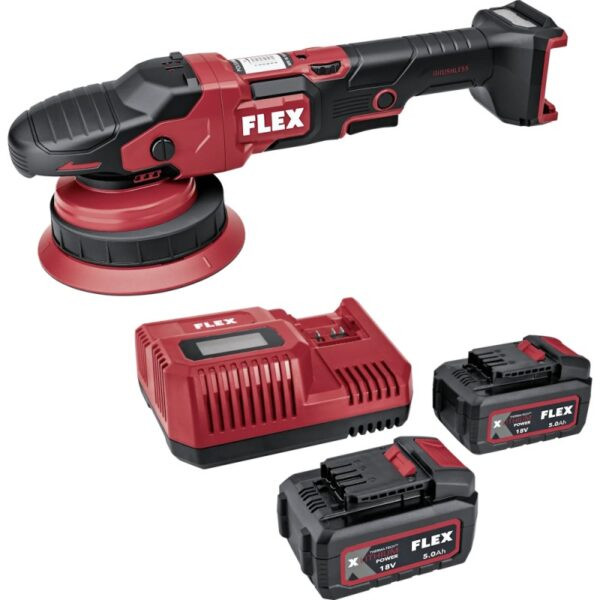 FLEX XFE 15 150 18-EC/5,0Ah Set akumuliatorinis ekscentrinis poliruoklis