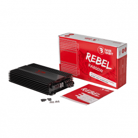 Bass Habit Rebel RA800W, 4-kanalų automobilinis garso stiprintuvas, Galia: 4x60W, Dažnių juosta: 15Hz – 20kHz |