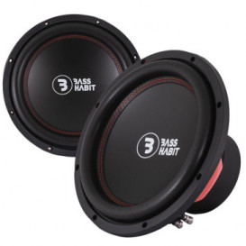 Bass Habit Play 2 P2300D1, automobilinis žemų dažnių garsiakalbis rekomenduojama stiprintuvo galia: 500W, varža: 2 x 1 omai