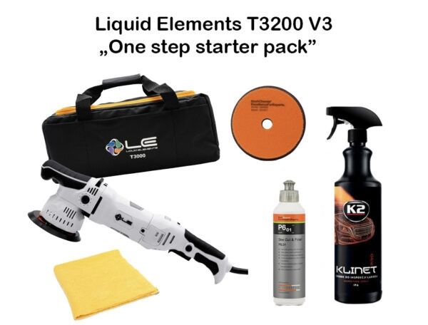 Liquid Elements T3200 V3 ekscentrine poliravimo mašinėlės rinkinys „One step starter pack”