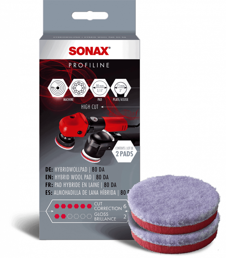 SONAX hibridinis avikailio poliravimo padas, 80mm, 2 vnt