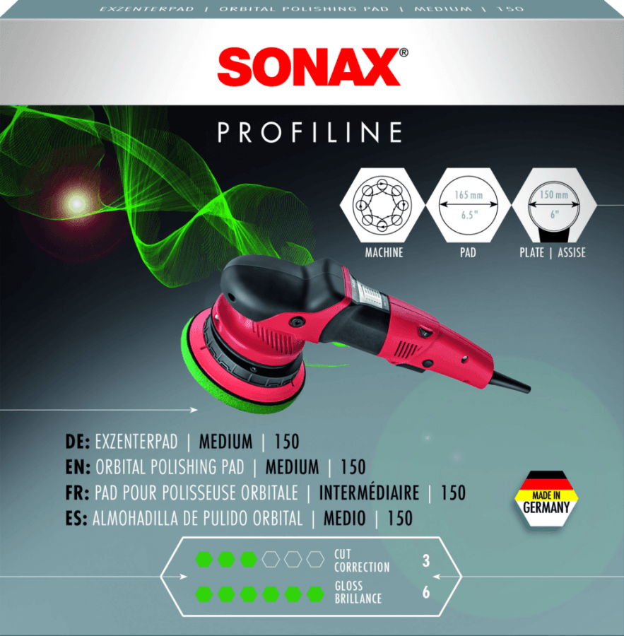 SONAX vidutinio kietumo poliravimo padas orbitinei mašinėlei 150mm