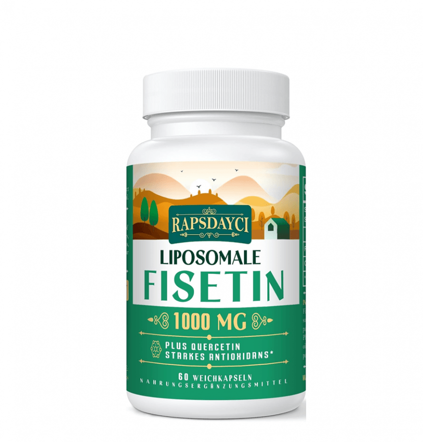 Liposominis Fisetinas ir Kvercetinas – 60 minkštųjų kapsulių (1000 mg fisetino, 200 mg kvercetino), pagerintas įsisavinimas