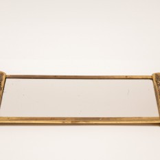 Aukso spalvos klasikinis žalvarinis veidrodėlis (Vd-13)
