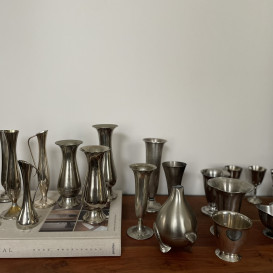 Sidabro spalvos vintažinės vazelės (Vv-28)